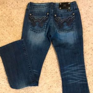 Miss me brand jeans with studded rhinestones.